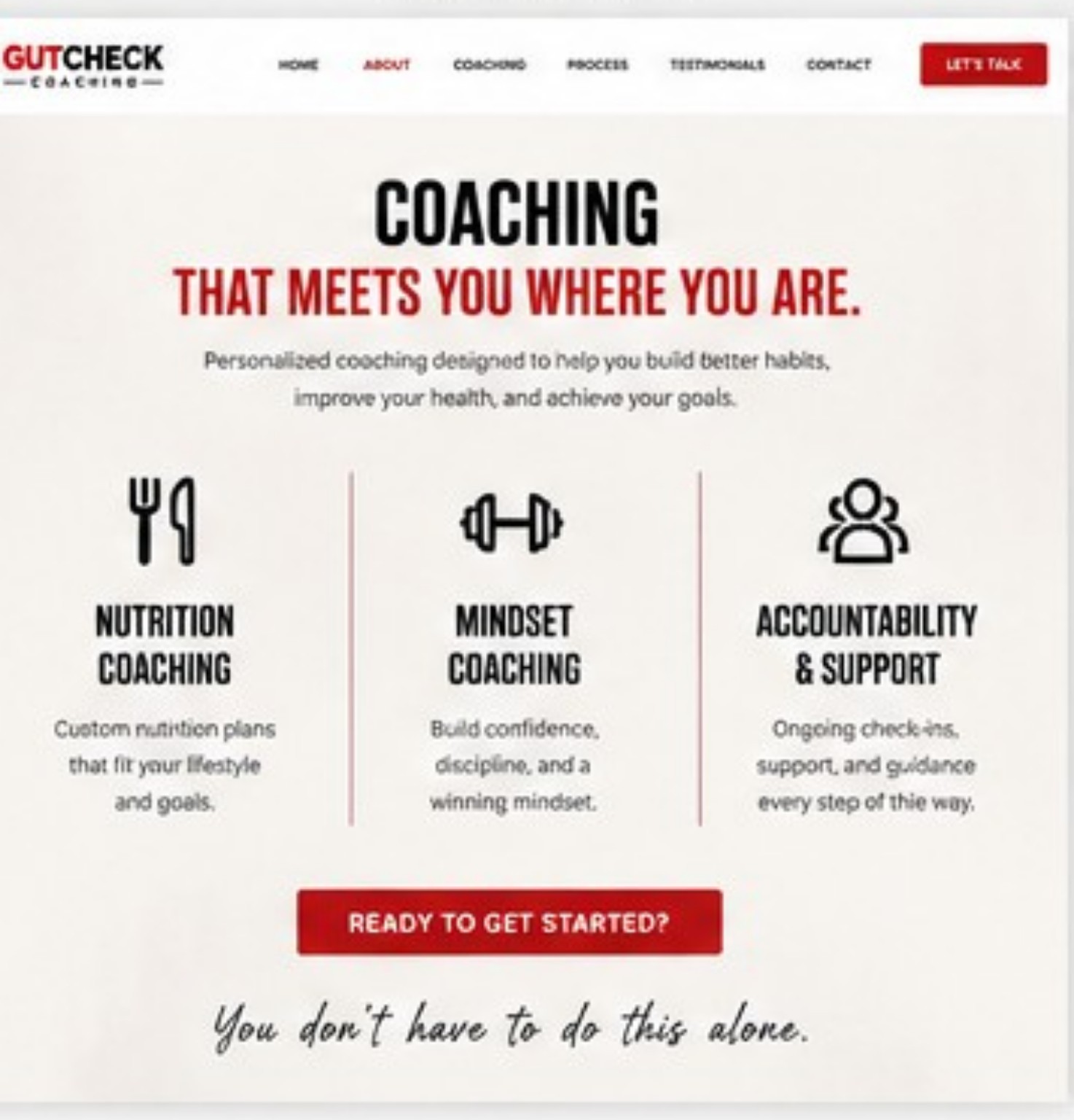 Gutcheck Coaching services page