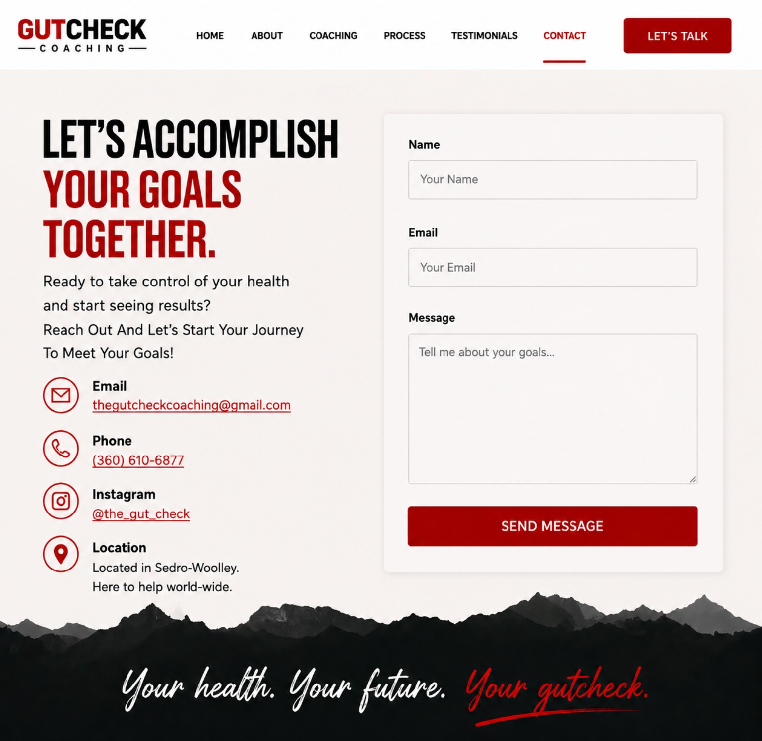Gutcheck Coaching contact page